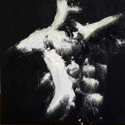 Dancer in monochrome painted by Anne Milton, Fine Artist